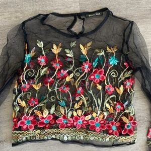 Boutique mesh long sleeve top